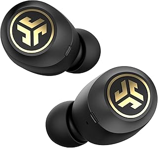 JLab JBuds Air Icon True Wireless Signature Bluetooth Earbuds + Charging Case - Black & Gold - IP55 Sweat Resistance - Bluetooth 5.0 Connection - Stereo Phone Calls - 3 EQ Sound Settings (Renewed)