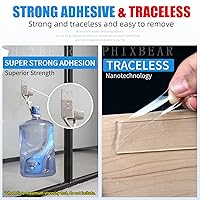 Vista 4 de Cinta de montaje extra grande de 1.2 x 240 pulgadas, súper resistente, doble cara, cinta adhesiva nanofuerte transparente y resistente