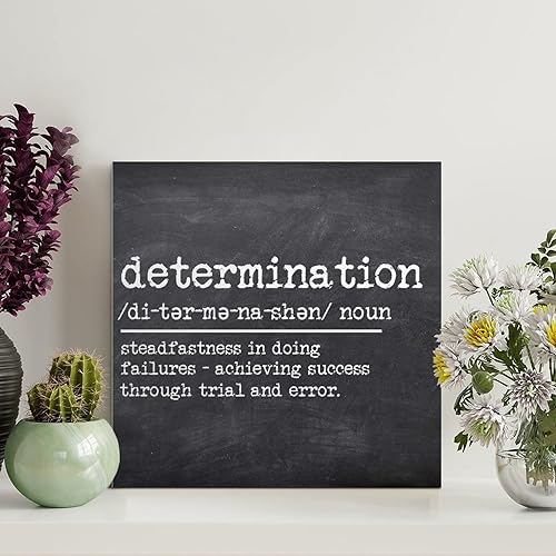 Determination Definition - Letrero de madera con definición de determinación, tipografía, placa de madera, arte de pared motivacional, decoración de