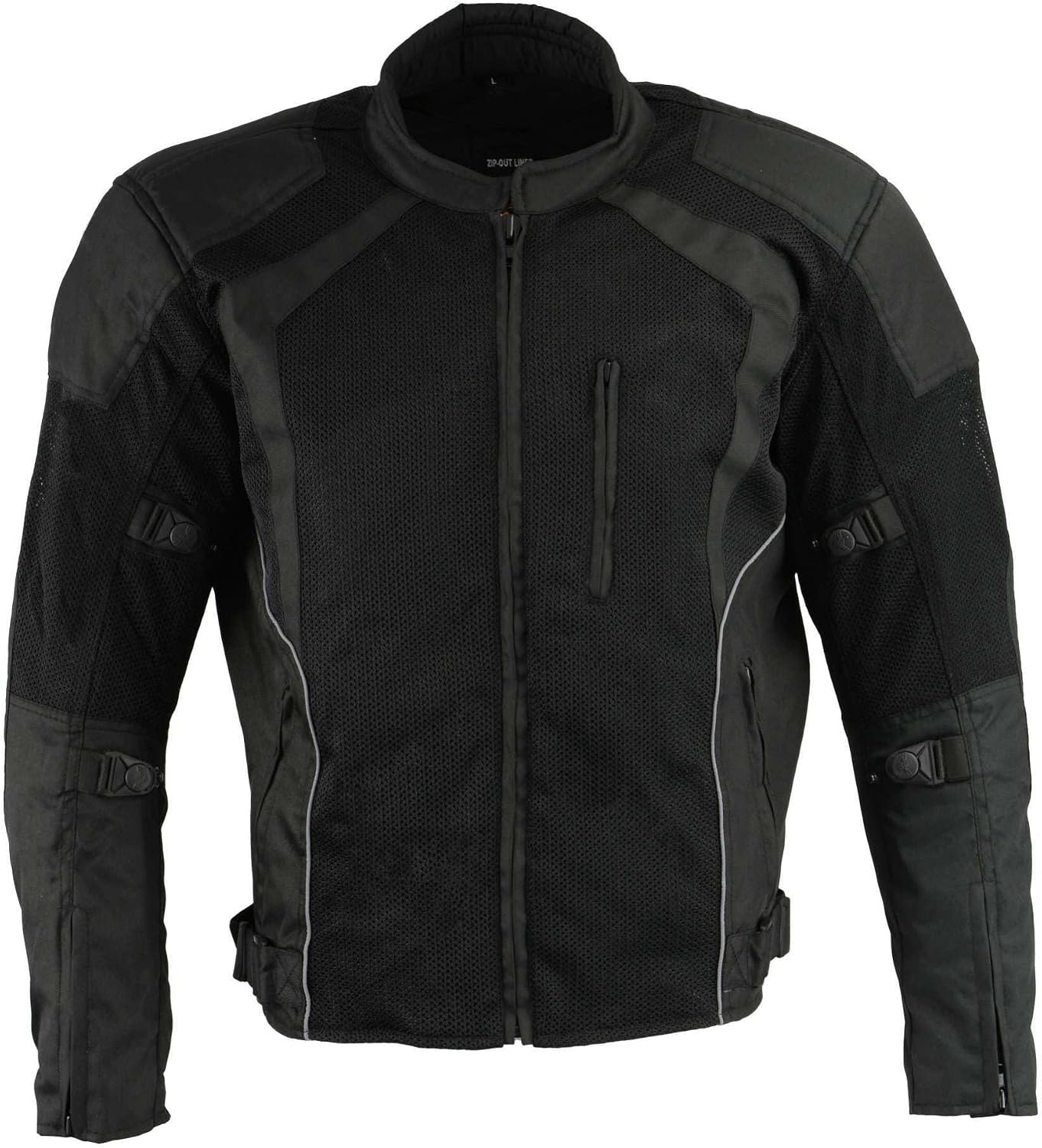 Milwaukee Leather Men’s CE Armored All-Season Motorcycle Jacket – Impact Protection Textile Racer Design - X-Large