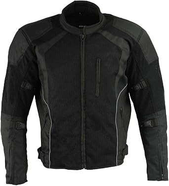 Milwaukee Leather Men's CE Armored Motorcycle Jacket - All Season Textile Riding Coat with Removable Liner & Vents