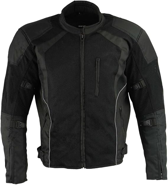 Milwaukee Leather Men's CE Armored Motorcycle Jacket - All Season Textile Riding Coat with Removable Liner & Vents