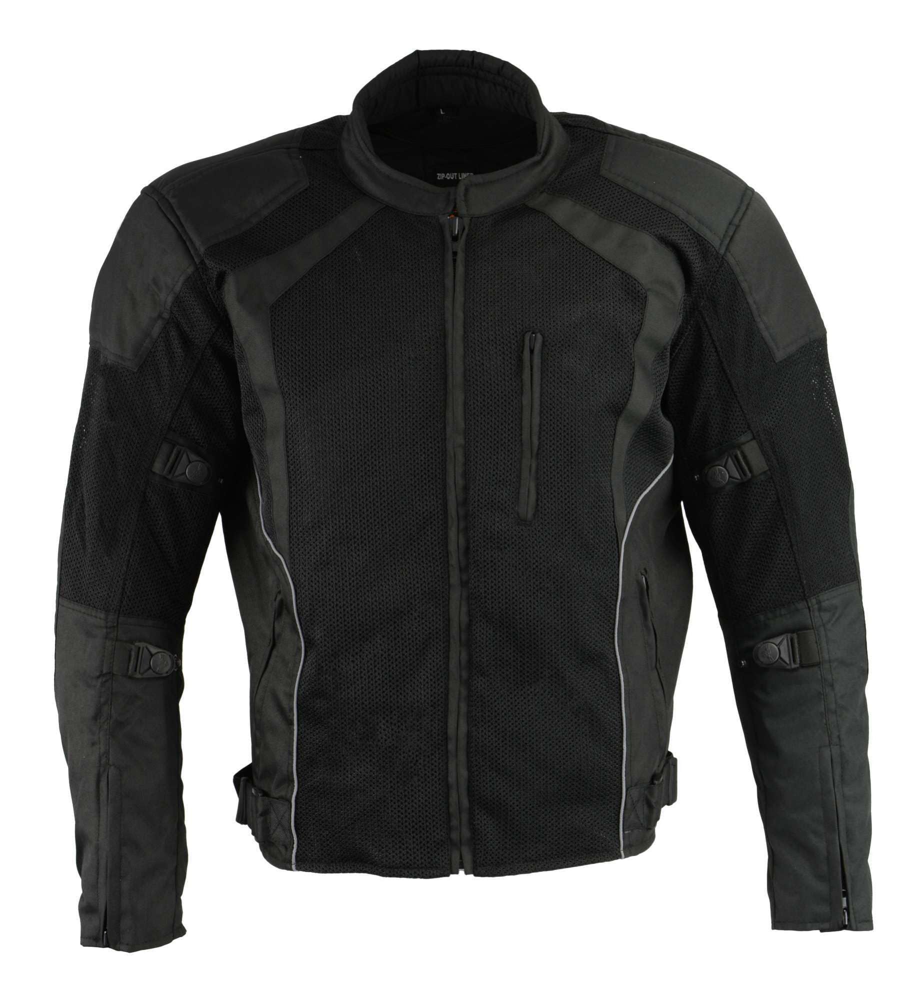Milwaukee Leather MPM1793 Mens Black Mesh Racer Jacket with Armor - Large — view 5