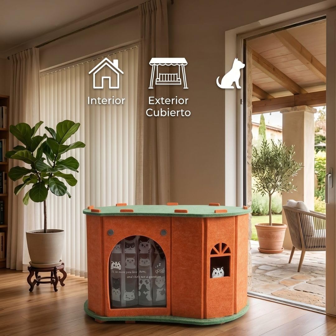 JOWY Casa para Mascotas con Aire Acondicionado Integrado, Caseta Refrigerada para Perros y Gatos, Refugio Fresco y Cómodo para Interior o Exterior Cubierto, Ideal para Mascotas Pequeñas y Medianas