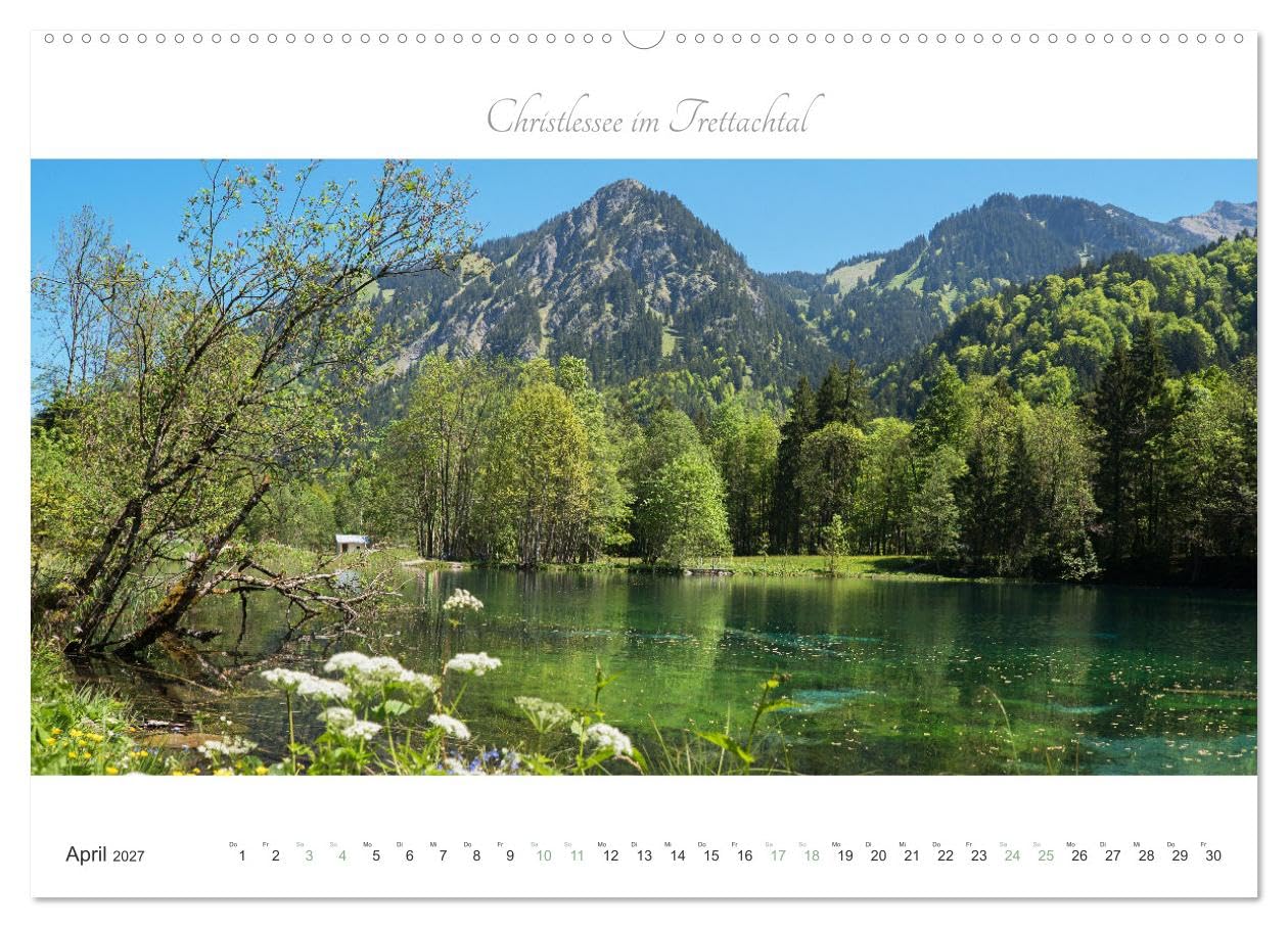 Wanderlust Oberstdorf (hochwertiger Premium Wandkalender 2027 DIN A2 quer), Kunstdruck in Hochglanz: Ausflugsziele in Allgäuer Landschafts-Idylle (CALVENDO Natur)