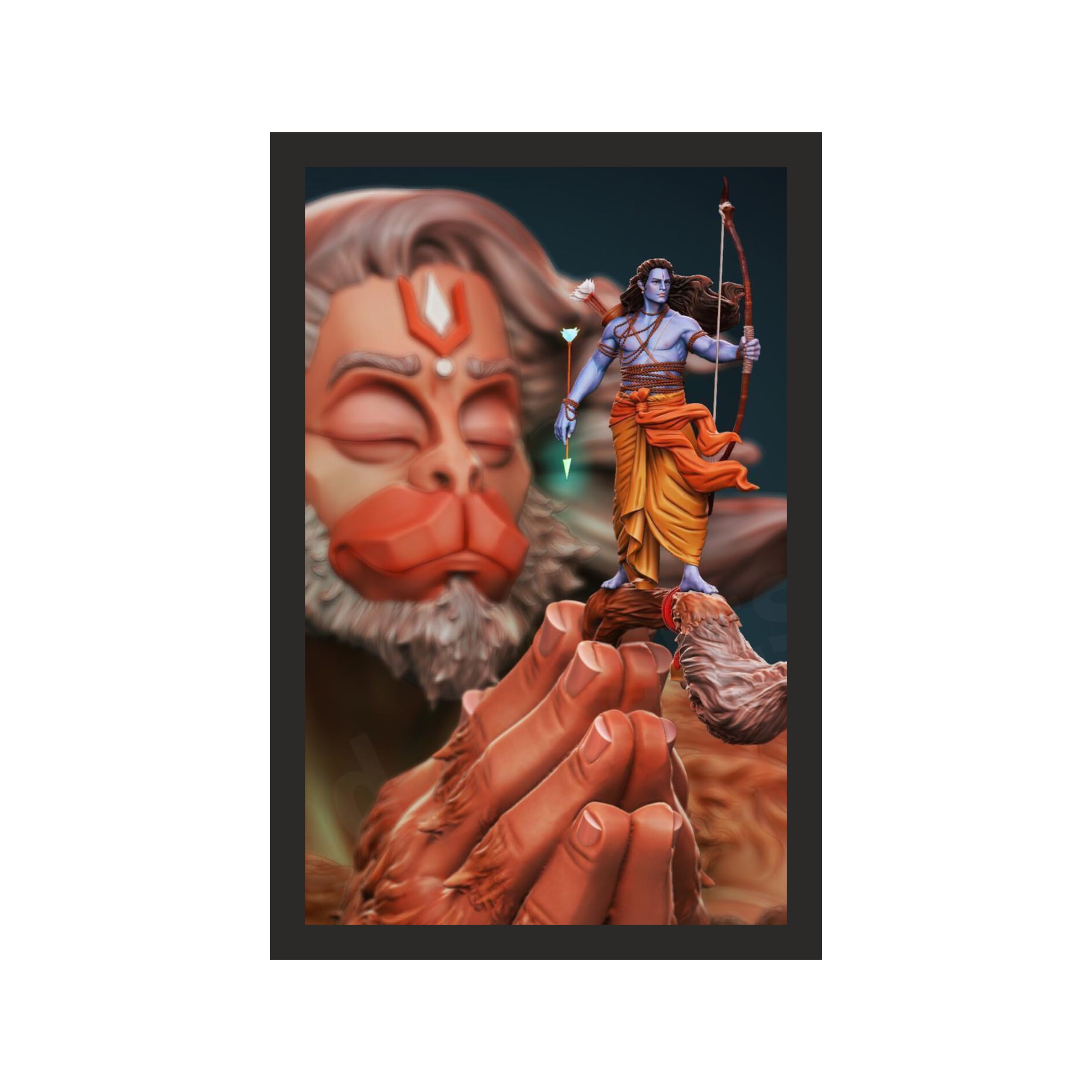 The Bond of Ram & Hanuman, 16x24 Inches
