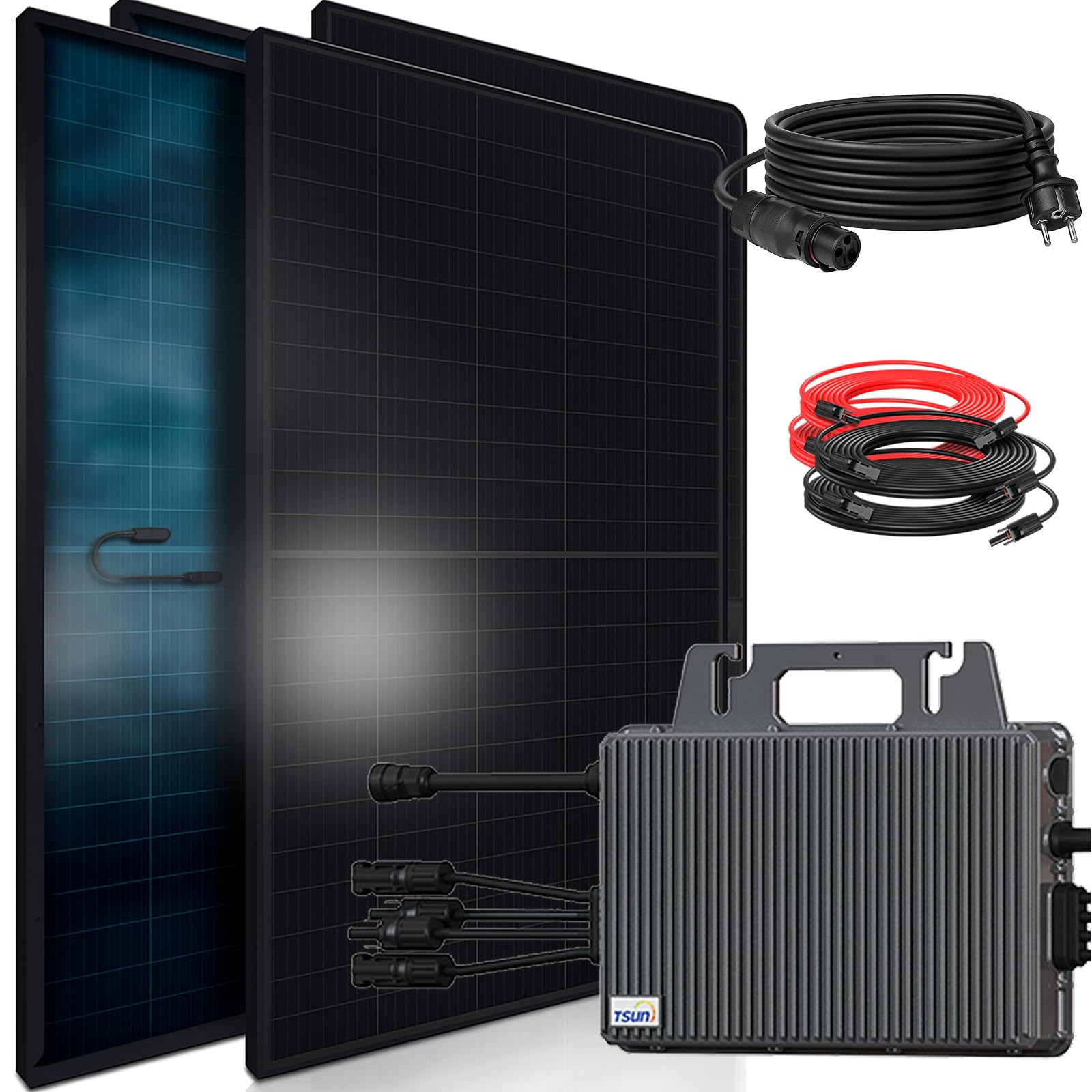 SUNNIVA Balkonkraftwerk 1840W BIFAZIAL FULLBLACK Komplettset