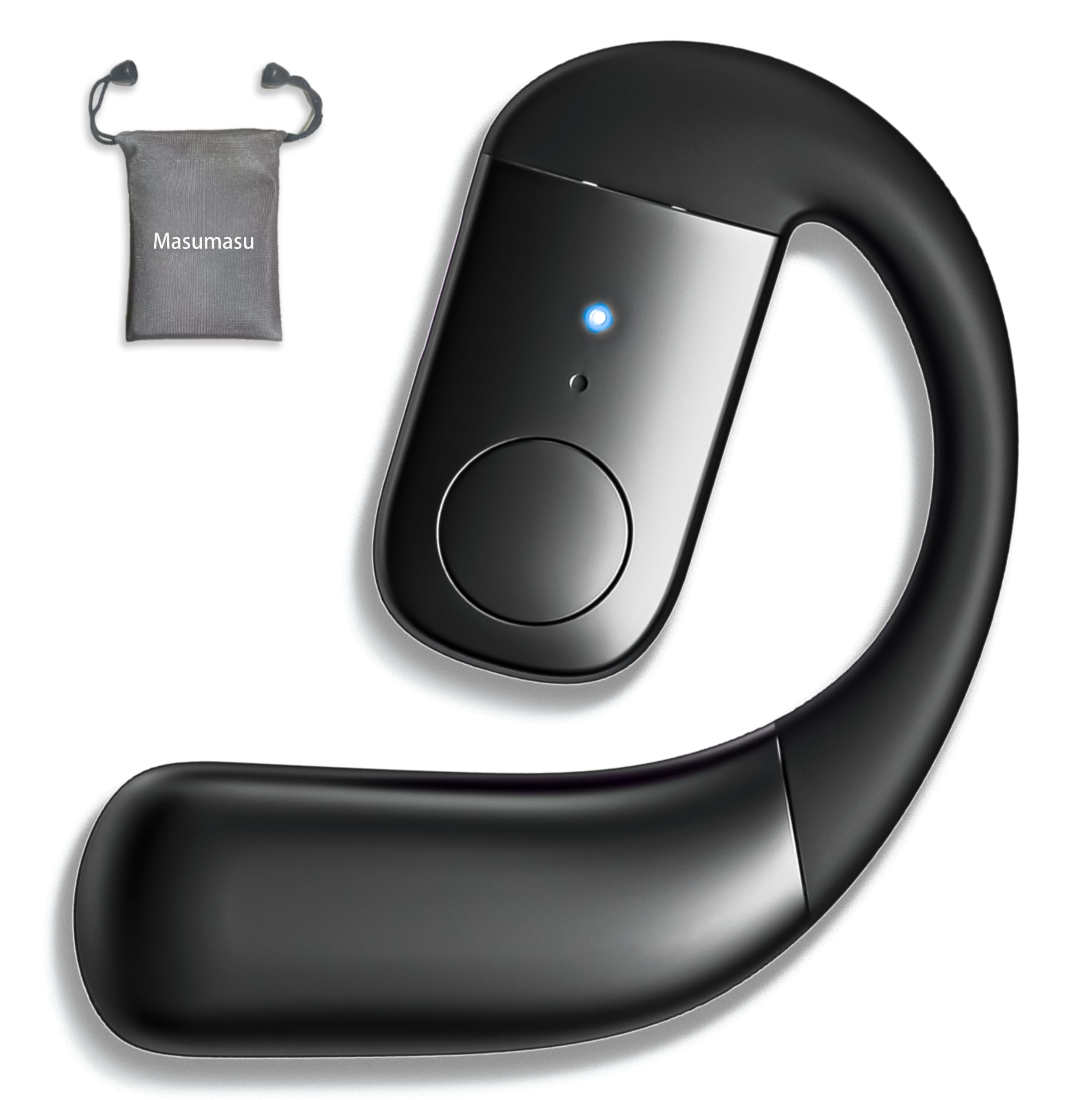 Bluetooth5.4+30時間連続再生 片耳イヤホン Bluetooth 片耳ワイヤレス 左右兼用 2台同時接続 Type-C急速充電 収納ポーチ付 技適マーク取得 日本語説明書付き ブラック