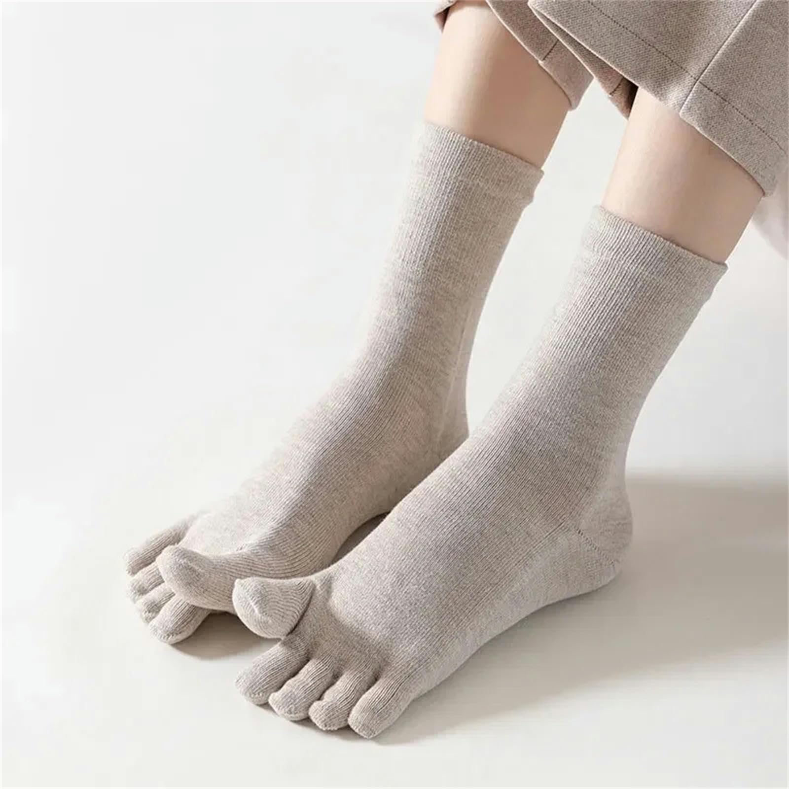 Calcetines Hombre Cinco Calcetines De Dedo Para La Mujer Algodón Sólido Jóvenes De Moda De Moda Con Los Dedos De Los Pies