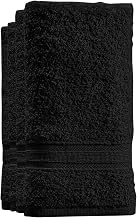 Cotton Fingertip Towels Set - 4 Pack Black Highly Absorbent, Soft Feel Fingertip Towels 11"x17"