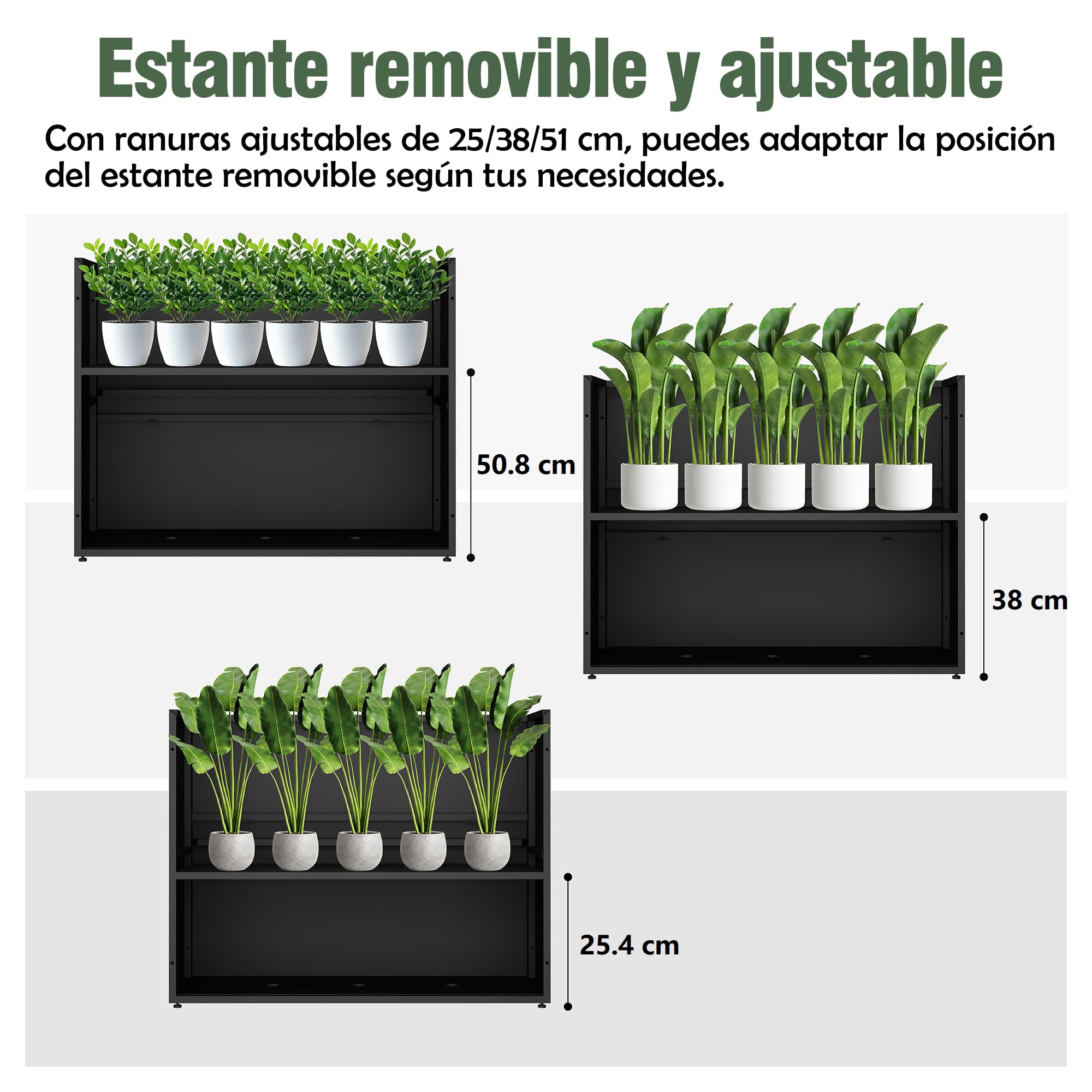 Jardinera de Exterior Grande 96 cm, Macetero Rectangular Exterior Grande Decorativo de Metal para Flores, Resistente a la Intemperie, Ideal para Balcón, Jardín y Terraza