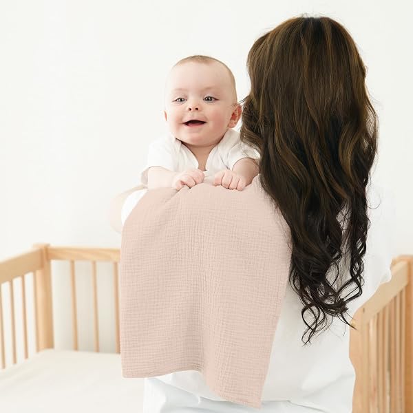 Bearmoss Moltontücher Baby 100% Baumwolle Weiche Spucktücher Baby,Atmungsaktiv und Extrem Saugfähig Musselin Tuch für Saugstark Mulltücher 6er 60x60 cm (Braun) - 4