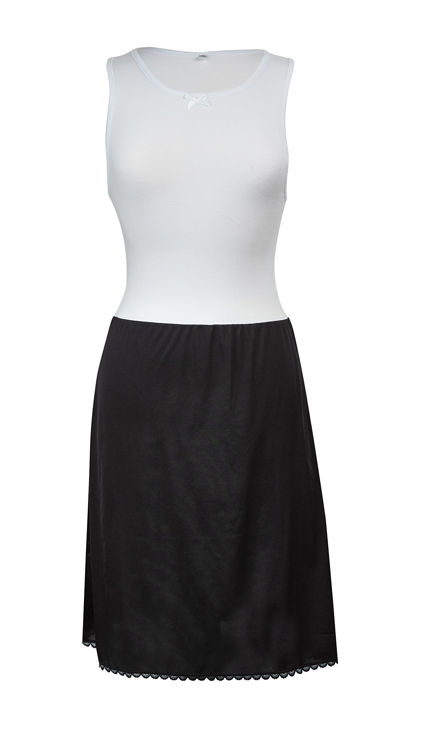 Sleeveless Full Slip Dress for Women – Cotton/Lycra Top, Nylon Bottom
