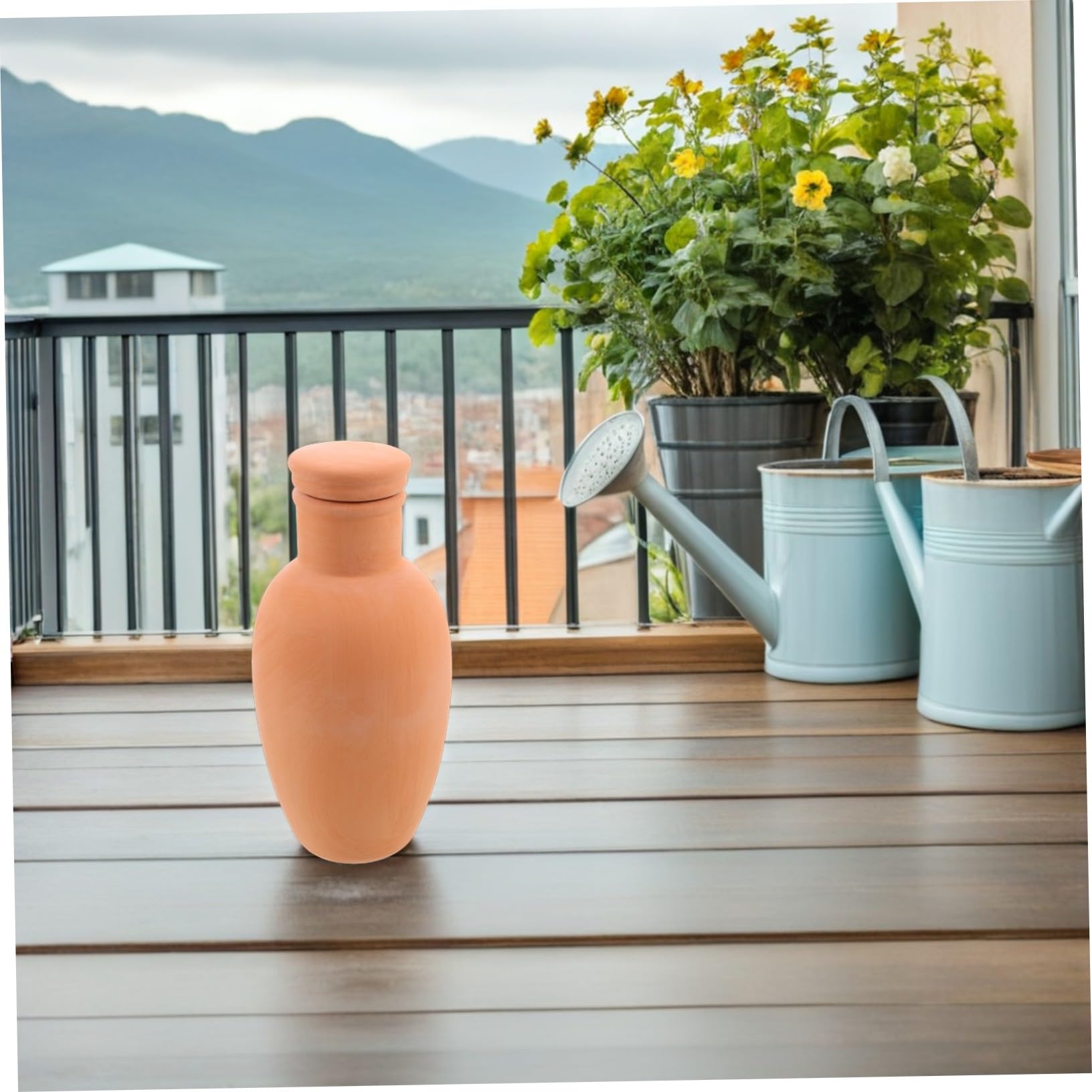 GANAZONO 4 pièces Système Arrosage Automatique Terre Cuite Bâtons Auto-irrigants pour Plantes Intérieur et Extérieur Distribution Eau Contrôlée et Hydratation Continue