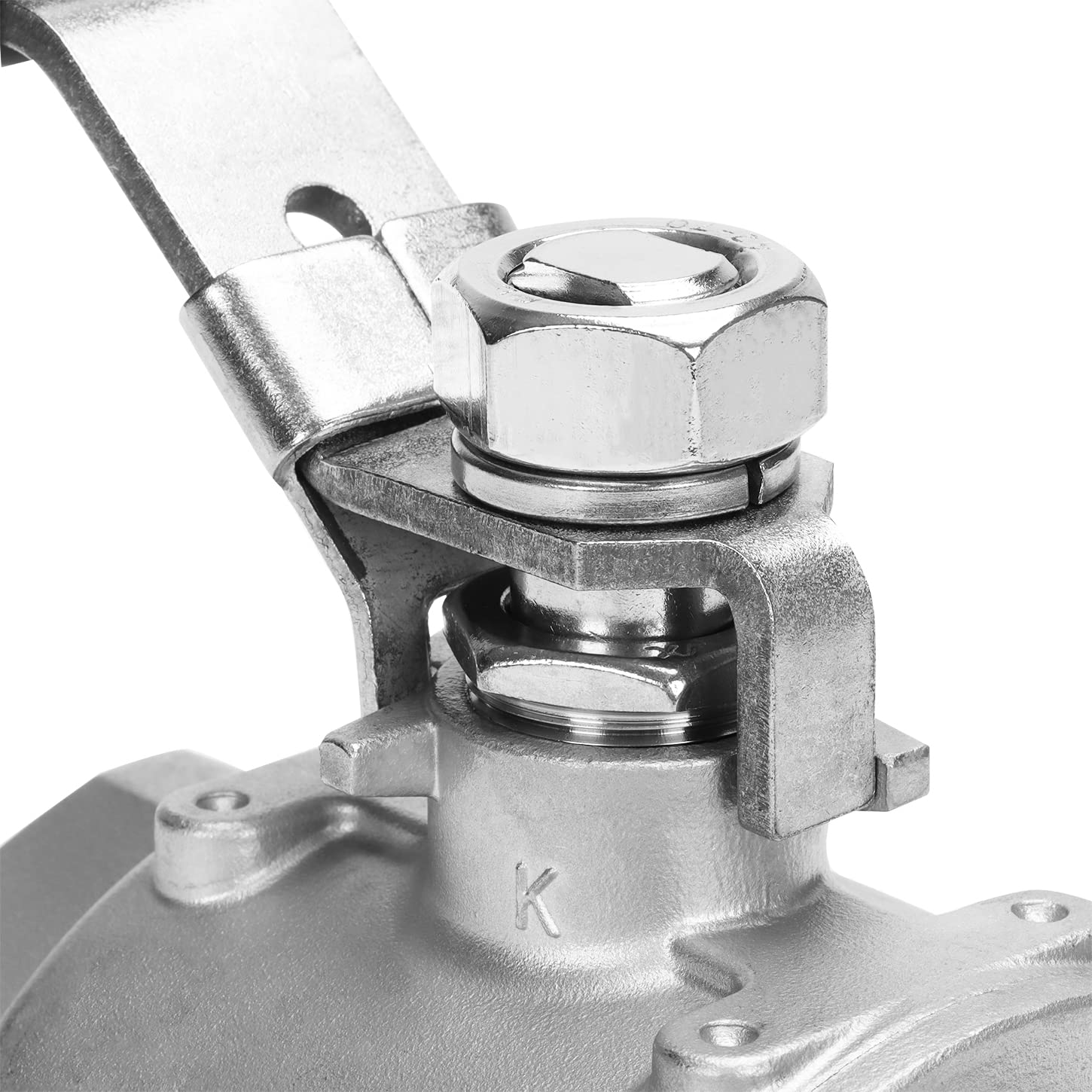 DERNORD Válvula de bola de acero inoxidable 304, 2 piezas de puerto completo resistente para WOG con dispositivo de bloqueo (2.5 pulgadas NPT)