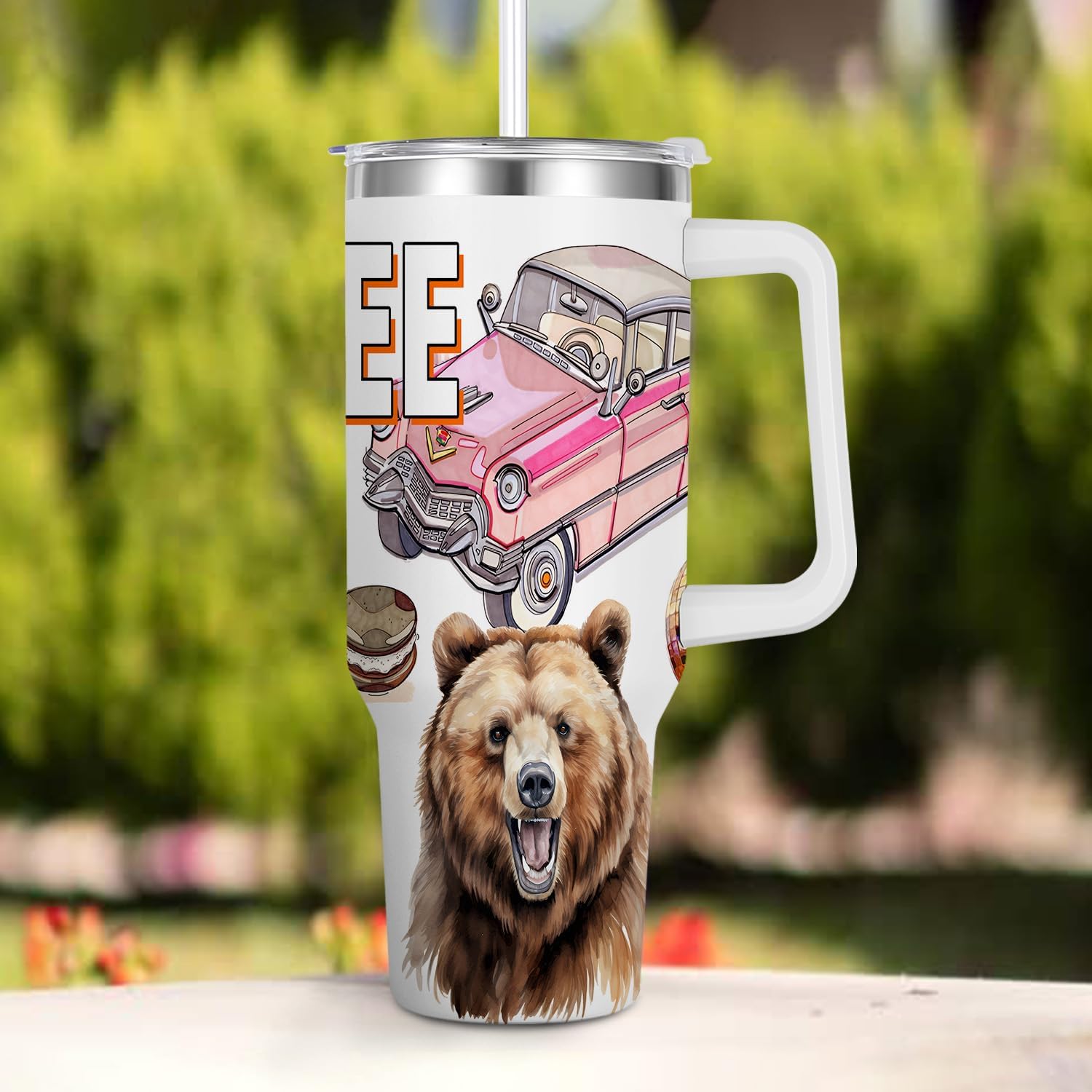 City Tumbler Gift for Men Women,40oz Water Bottle with Handle Insulated Coffee Mug (Tennessee) - Image 5