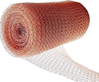 DARENYI Copper Mesh 6m/20ft Rodent Mesh and Mice Deterrent for Rat Proofing, Pure Copper Mesh Roll Knit Copper Mesh, Copper Mesh Slug Repellent in Garden & Outdoors
