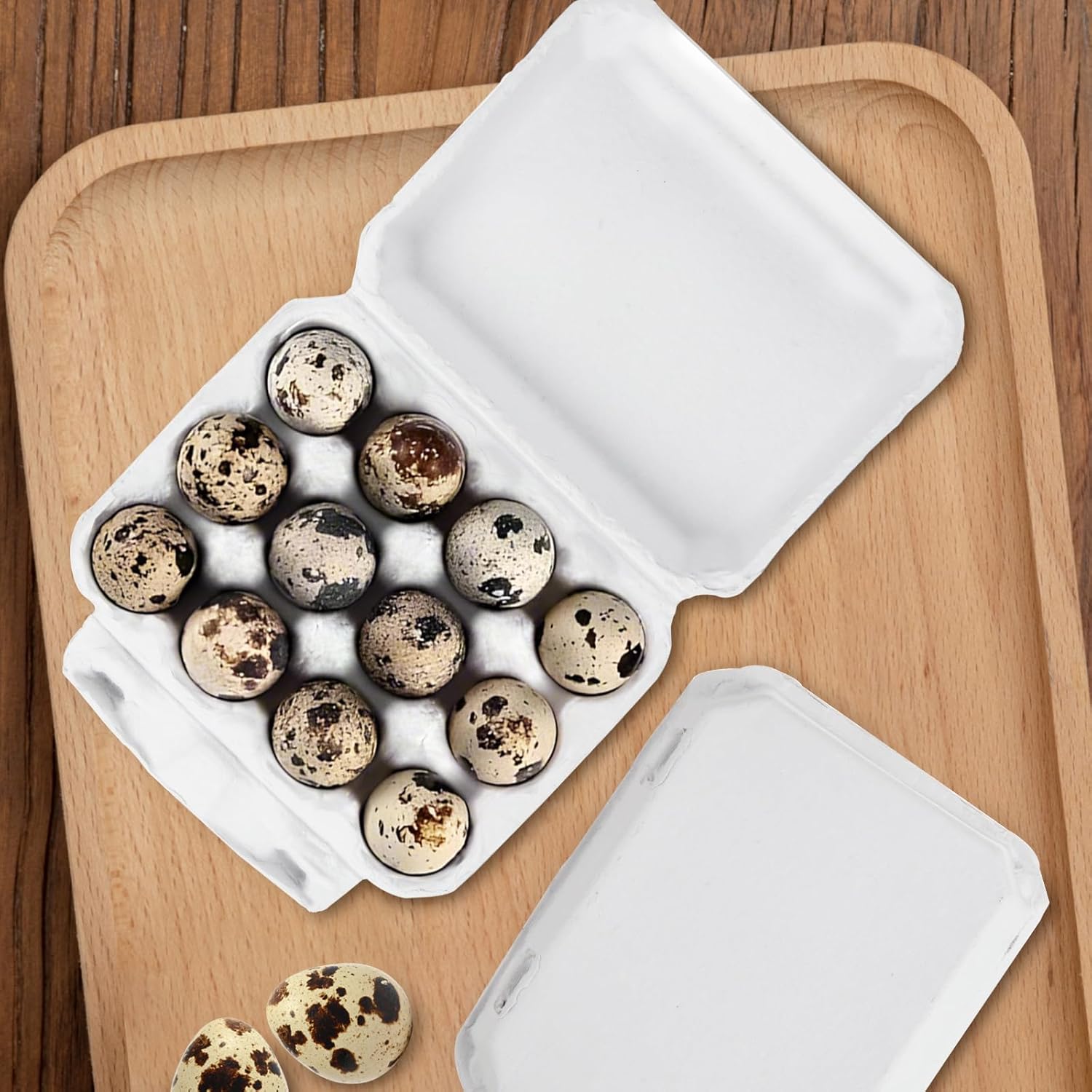 DAJAVE 50 Pack Quail Egg Cartons 12 Count, Empty Paper Pulp Dozen Egg Carton Bulk 3x4 Style Eggs Container Holder for Family Farm Market Storing