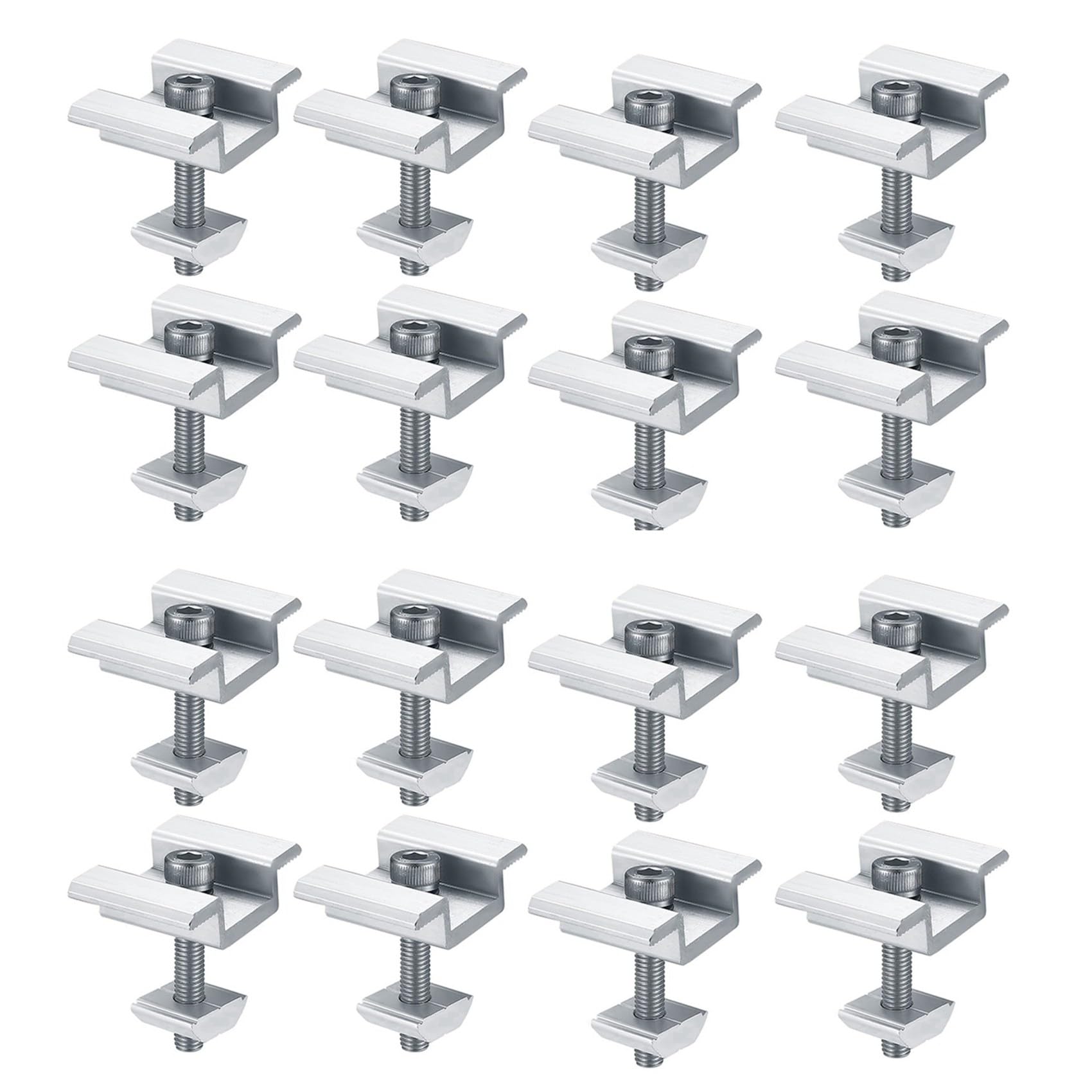 Ctrlzs 16Pack Solar Panel Mounting Brackets, Solar Panel End Clamps, Centre Clamps, For Pv Solar Panel Solar Module 30Mm