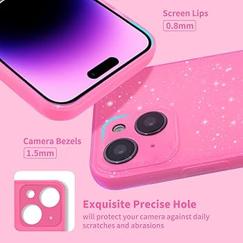 Amazon.com: TURYXIA Glitter Case for iPhone 13 Pink for