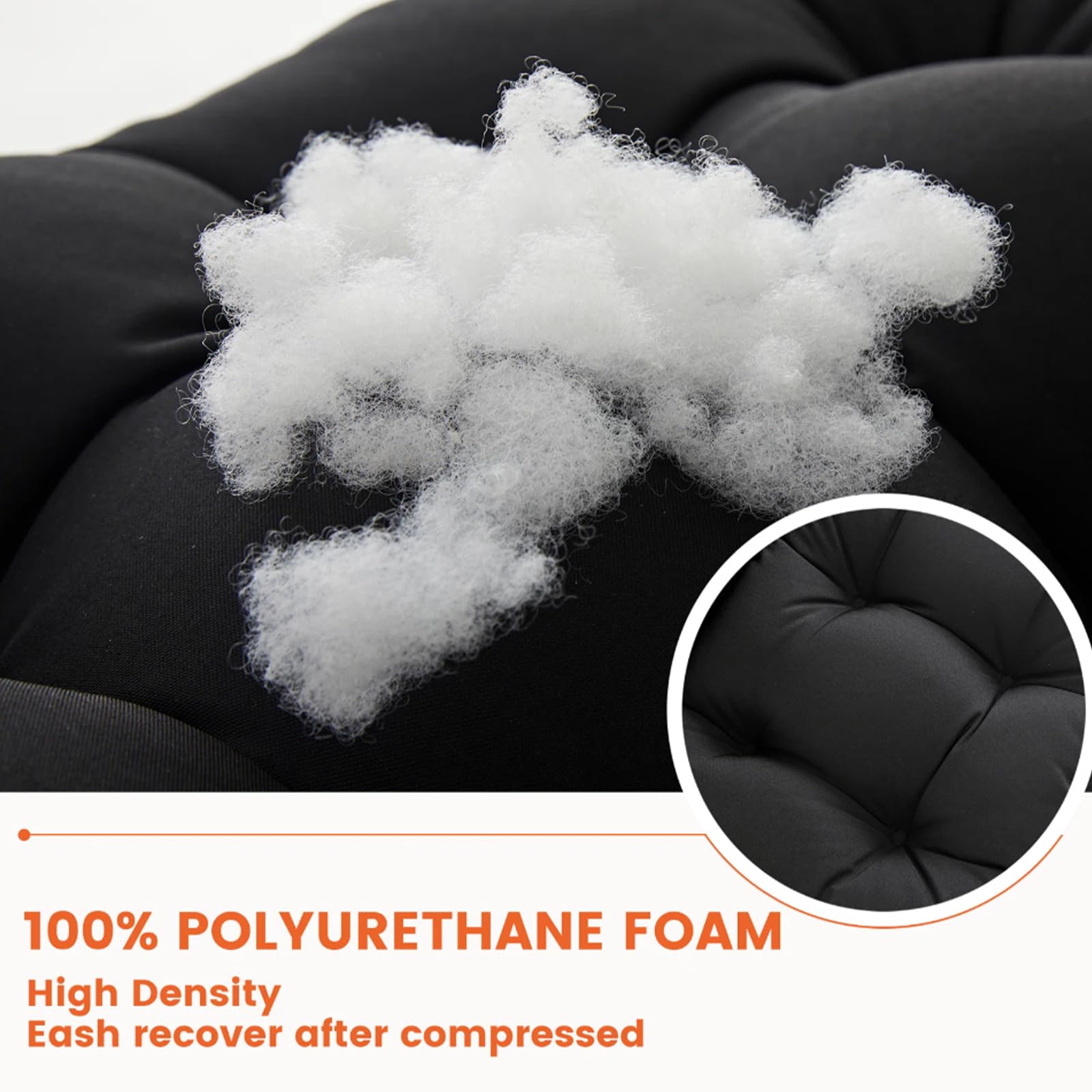 Cojines de repuesto para sillas de exterior con correas de fijación para sillas mecedoras de mimbre, almohadillas para sillas de interior y exterior, 43 x 20 pulgadas