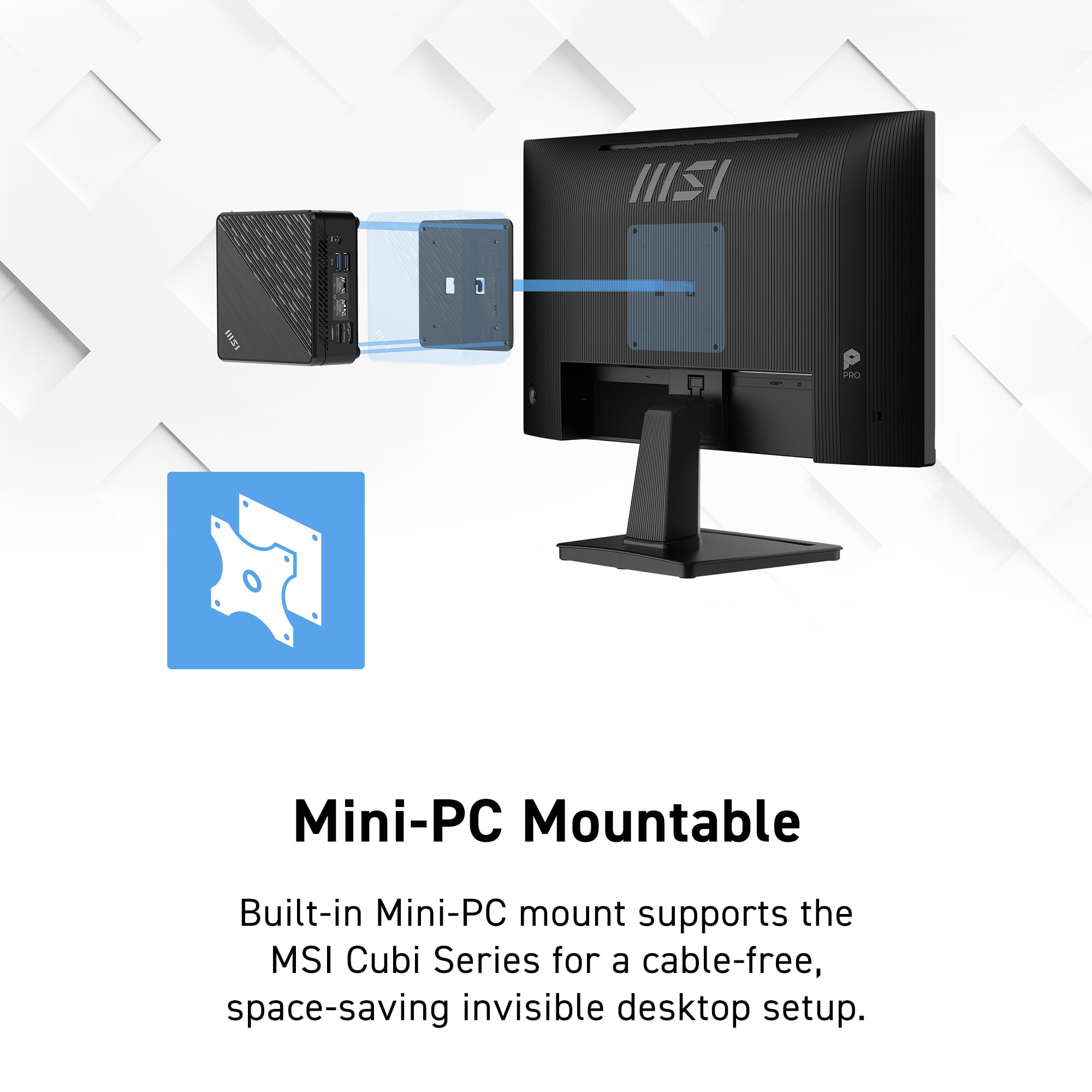 msi PRO MP225 E12VL, 22-inch IPS 1920 x 1080 (FHD) Computer Monitor, 120Hz, Adaptive-Sync, HDMI, Video Port, VESA Mountable, Tilt, 1ms, Black - 5