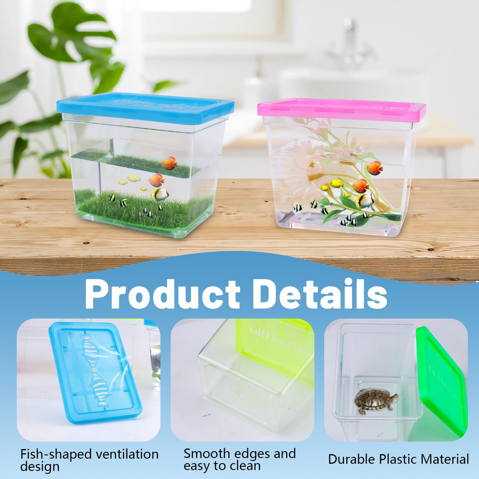 Amazon.com : 25 Pack Plastic Fish Bowl with Lids, 12 Oz Small Rectangle  Gold Fish Tank, Fishbowl Candy Bowl, Tarantula Enclosure Snake Breeding  Case, Mini Fish Box for Pets : Pet Supplies
