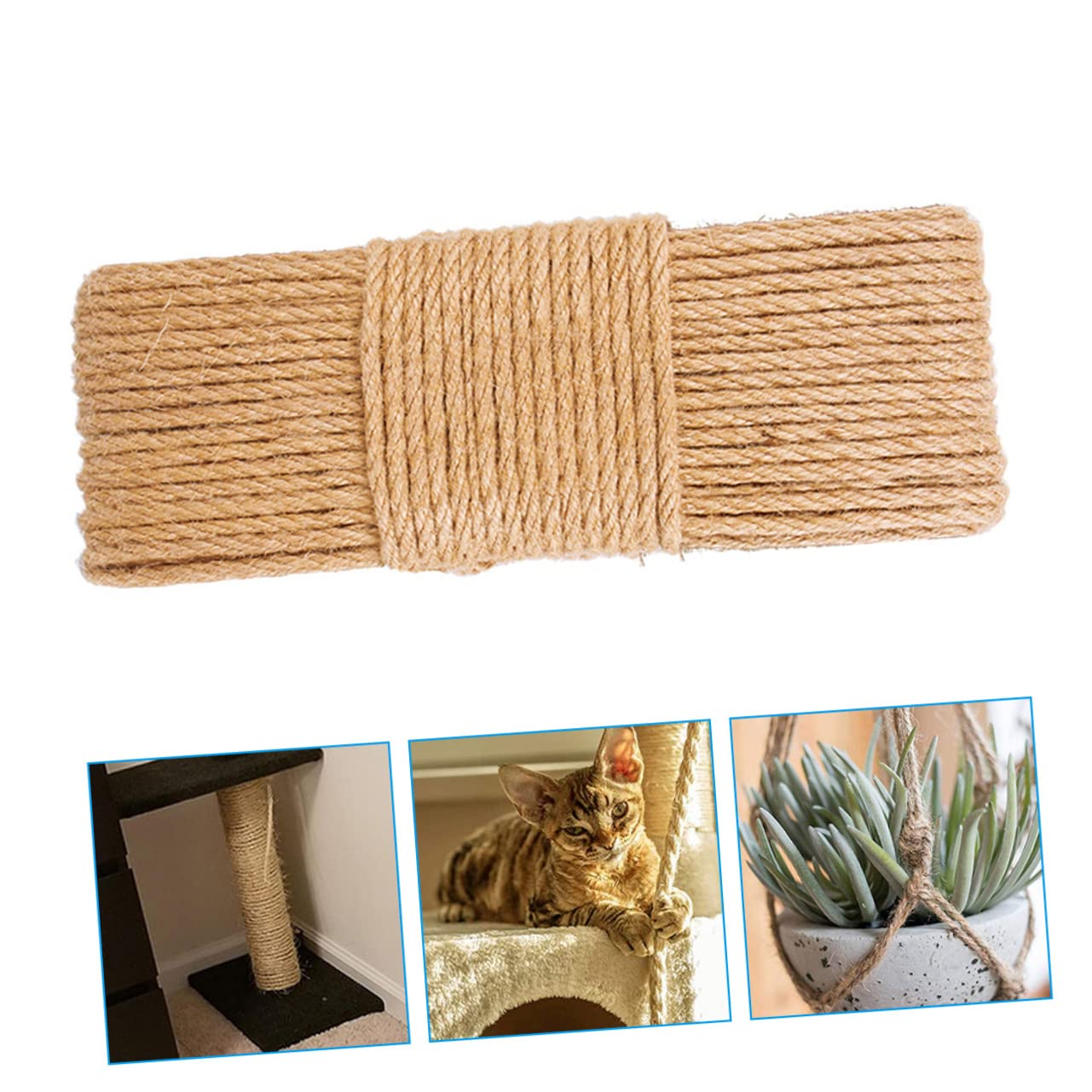 BESPORTBLE Sturdy Cat Tree Rope Twine for Cat Scratching Post Sisal Rope Wear-Resistant