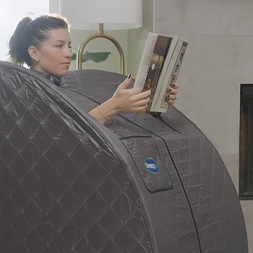 Miniatura 6 de Durasage Sauna de vapor personal portátil ligero - Generador de vapor de 800 W, temporizador de 60 minutos, acceso con cremallera, bolsillo frontal