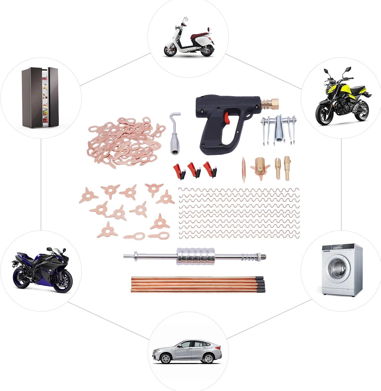 Car Dent Puller Welder Kit,86PCS Dent Puller Welder Kit,Car Body Spot Repair Device for Dent Repair