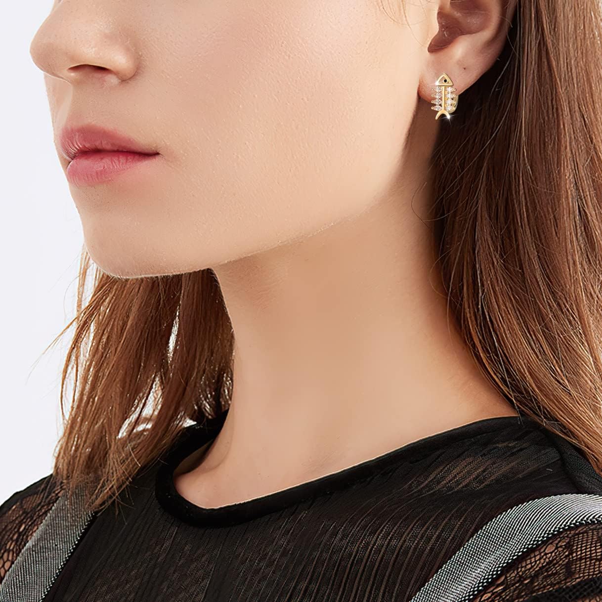 Richapex 18K Gold Earrings for Women Trendy, Butterfly Earring for Women Gold Hoop Earring, Gold Butterfly Earrings Hypoallergenic Stud - Image 2