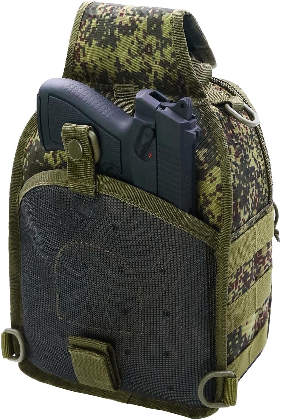 Viriber Tactical Backpack, Waterproof Military Cross-body Molle Sling Shoulder Backpack Chest Bag for Outdoor Every Day Carry Khaki Green ACU - Image 2