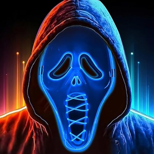 Máscara de Halloween que brilla y aterradora máscara de calavera Halloween de terror para mascarada, cosplay, fiesta, decoración de accesorios