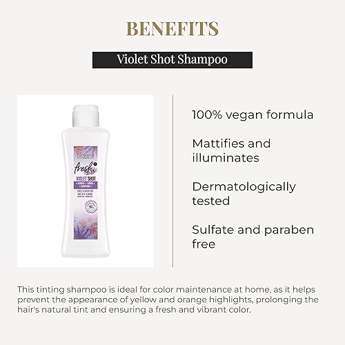Miniatura 3 de SALERM - Champú Púrpura para Cabello Rubio, Gris, Destacado o Blanqueado - Biokera Fresh Violet - 10.1 fl oz - Champú Violeta - Tonifica e ilumina -