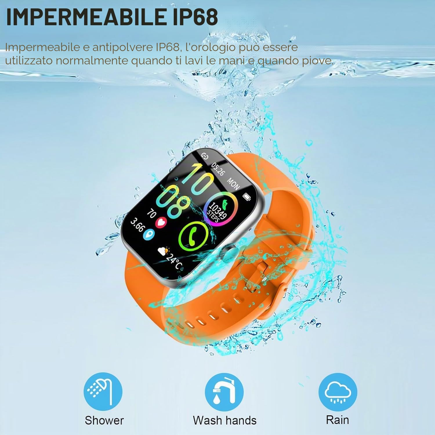 Jugeman Smartwatch Uomo Donna Chiamate Bluetooth, 1.96'' Orologio Smartwatch con Cardiofrequenzimetro/Contapassi/Sonno/SpO2, 113+ Sportive Smart Watch IP68 Impermeabile Fitness Tracker per iOS Android