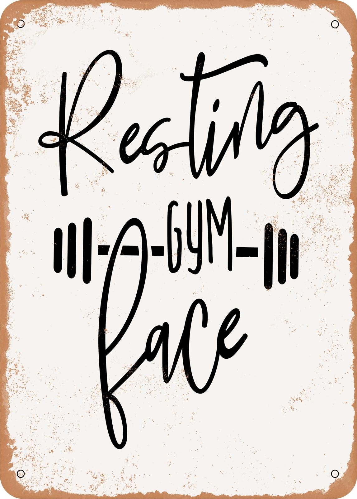 Miaomansenstore Metal Sign - Resting Gym Face - 6 - Vintage Rusty Look Home Decor