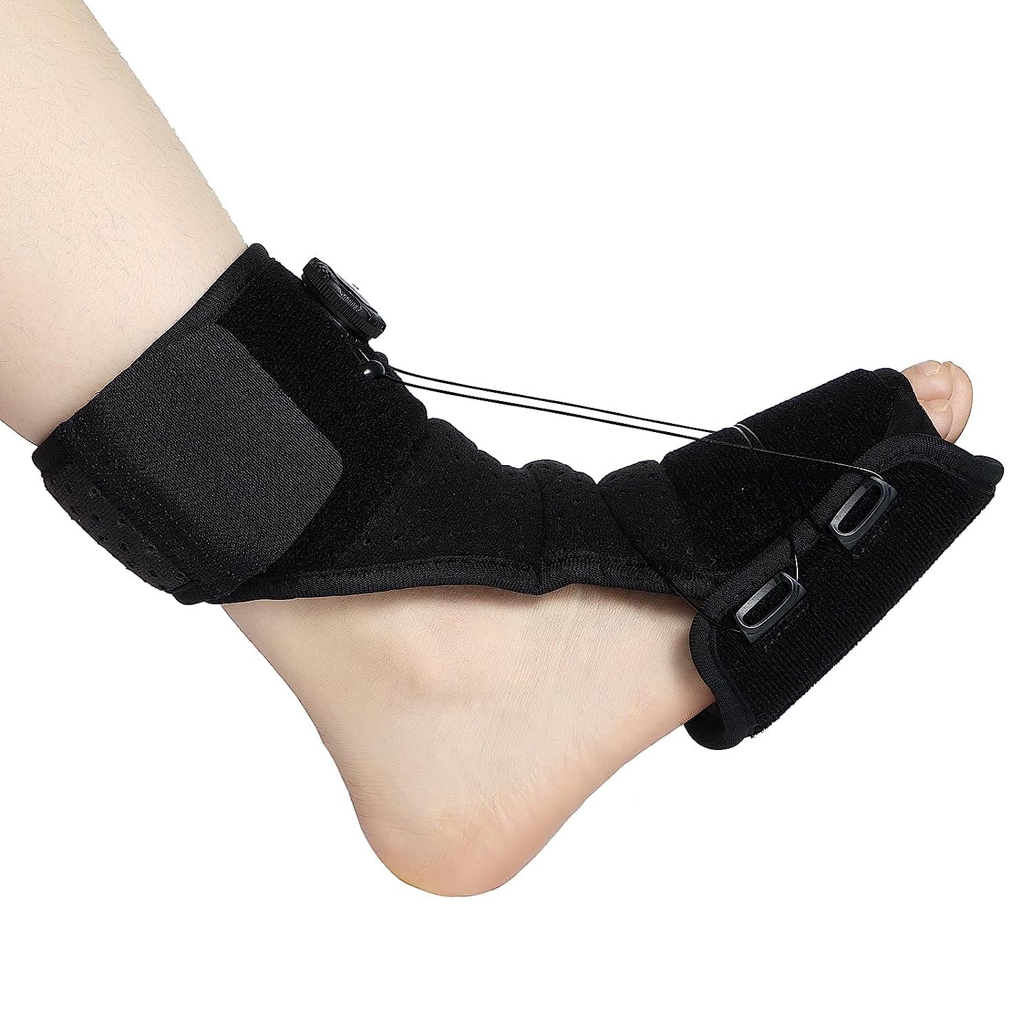 Plantar Fasciitis Relief Night Splint - Upgrade Achilles Tendonitis Brace with Rotating Knob Iron Wire Elastic Dorsal Night Splint, for Women and Men Plantar Fasciitis Relief Foot Drop Heel Arch Pain.