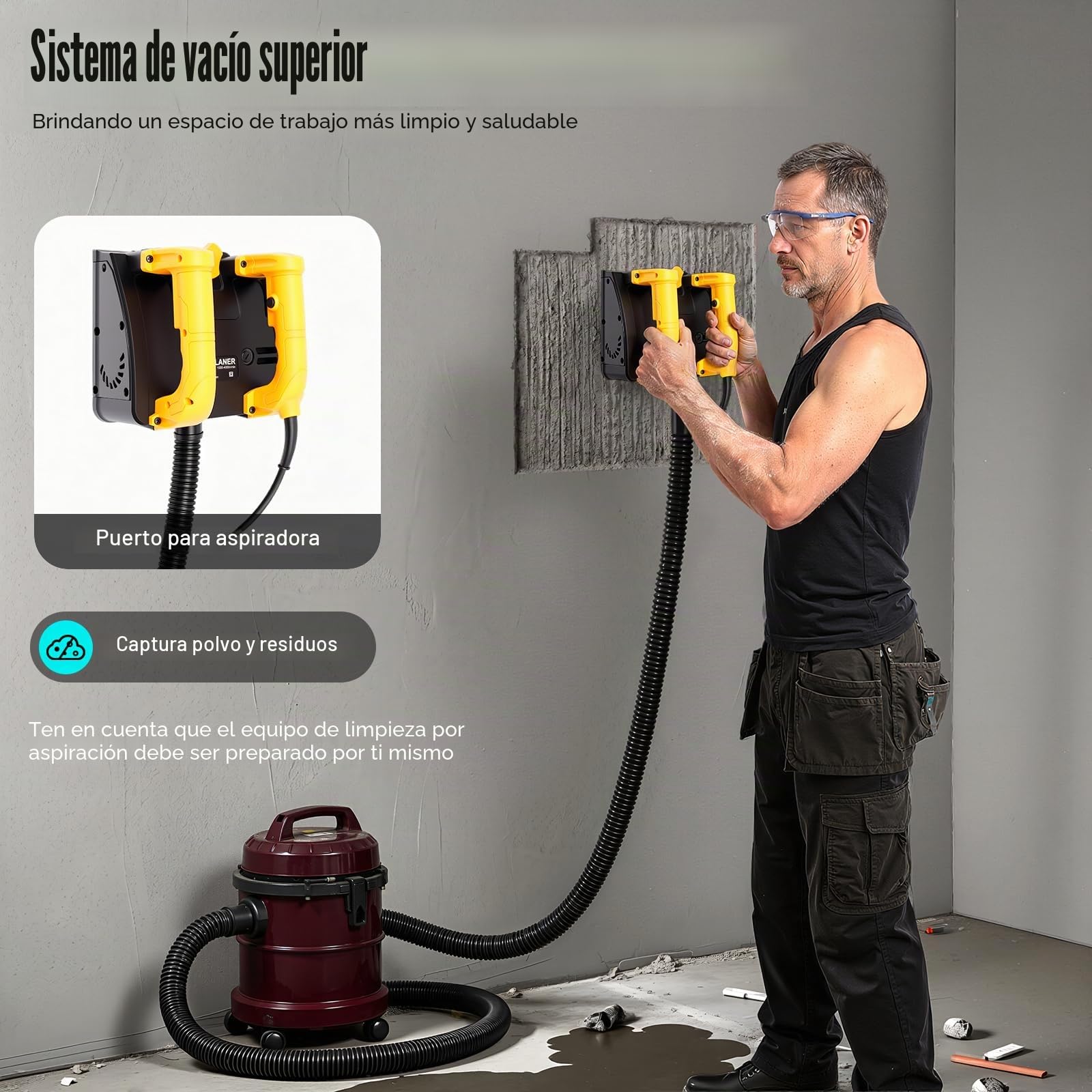 1200W Máquina de tallado de pared eléctrica Portátil Máquina de tallado de rodillos Hoja de poder Pala Máquina de pared, Fresadora de renovación Amoladora Fresadora de yeso Fresadora de muro Fresadora