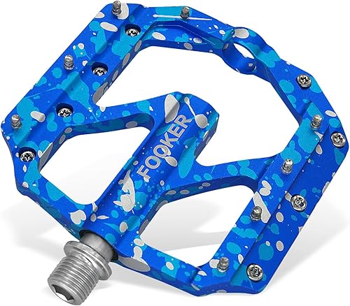 Miniatura 8 de FOOKER - Pedales de bicicleta de montaña, antideslizantes, pedales planos de aleación de 916 pulgadas, 3 rodamientos para bicicleta de carretera,