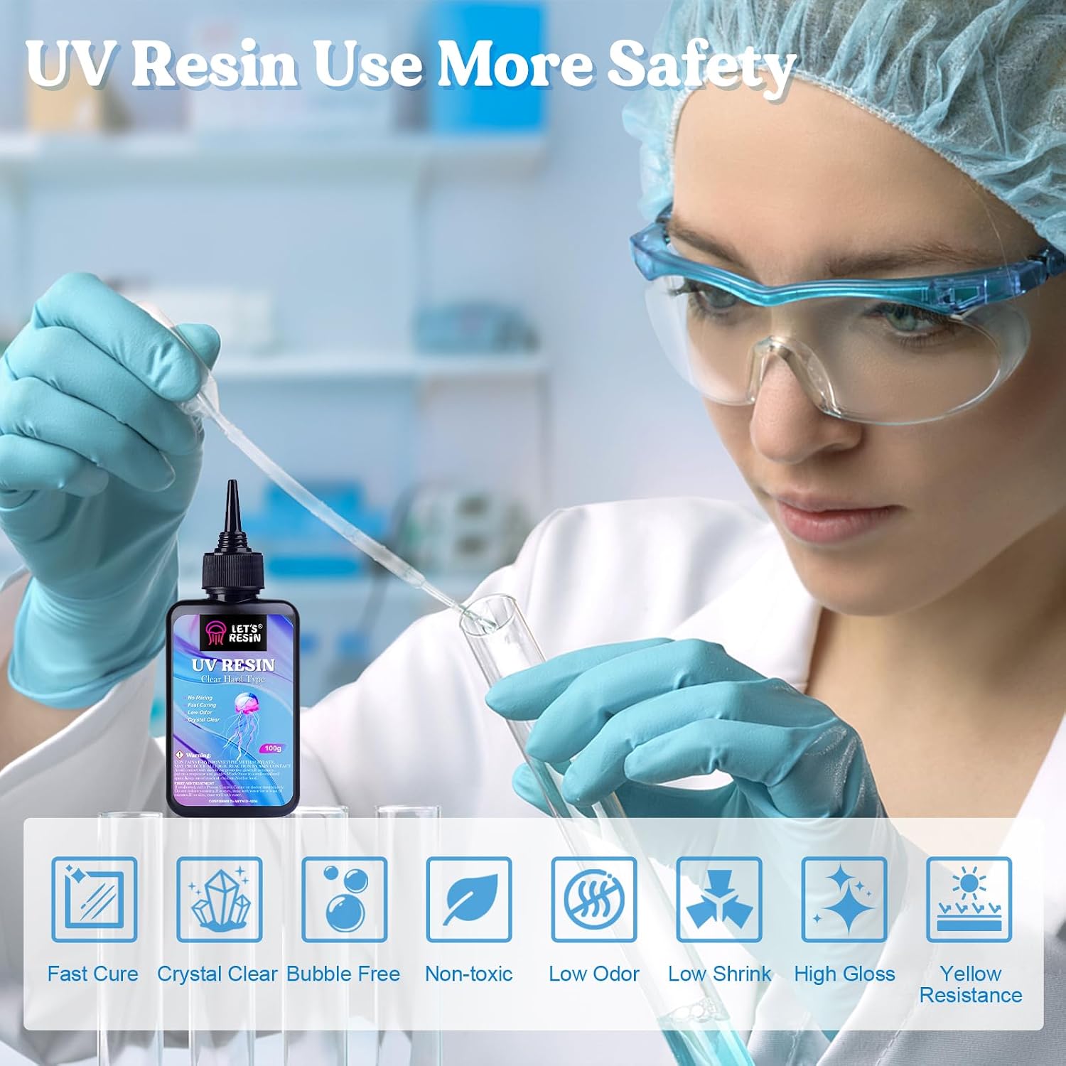 Bundle Set of 300g Low Viscosity Crystal Clear UV Resin and 200g High Viscosity UV Resin
