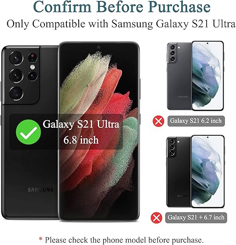 Miniatura 2 de LYWHL Paquete de 2+2 Protector de pantalla de privacidad para Samsung Galaxy S21 Ultra compatible con identificación de huellas dactilares