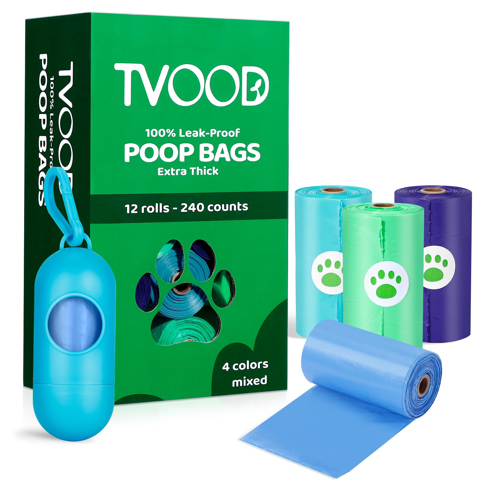 Rollos de bolsas para excrementos de perro: 240 bolsas para excrementos de