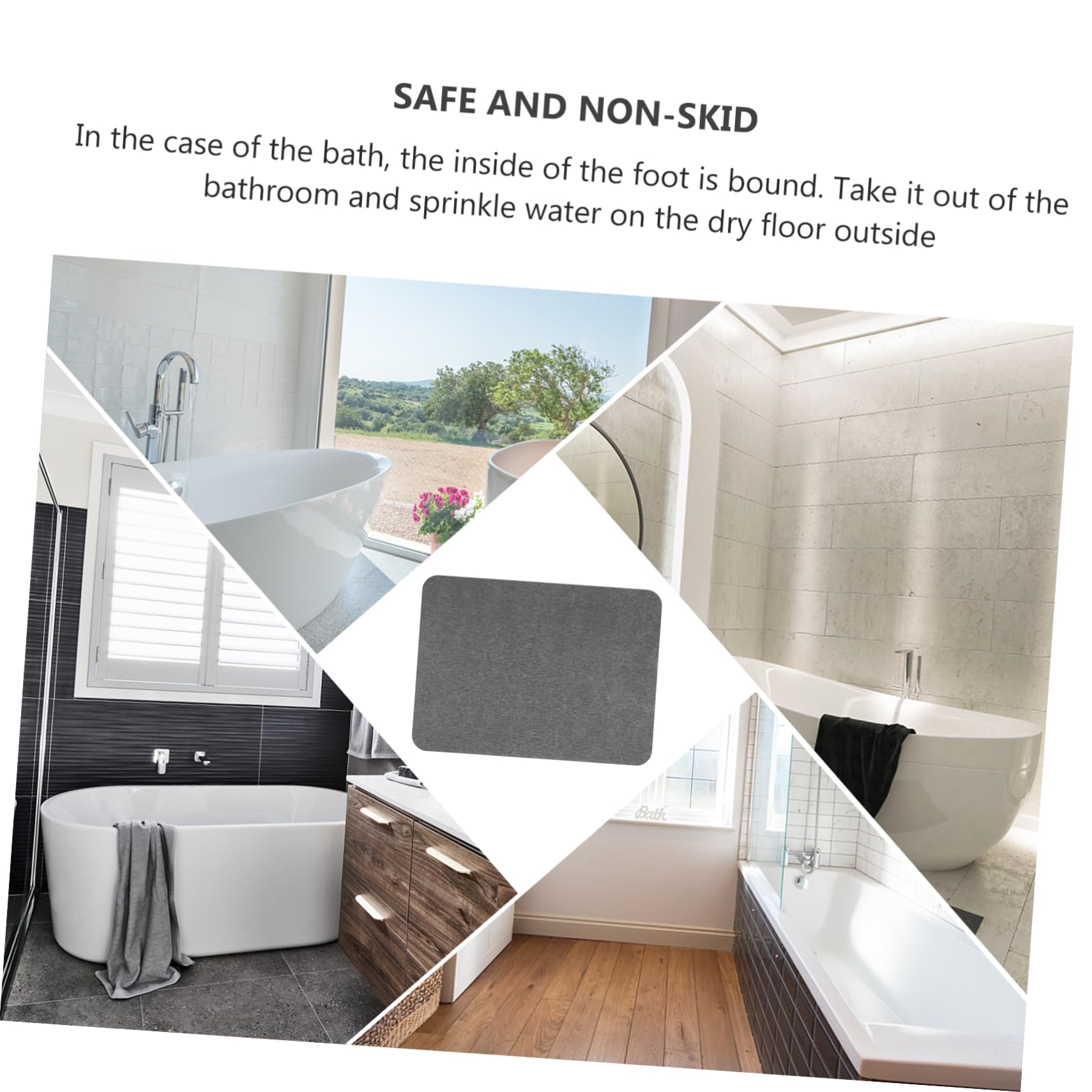 Tappeto Bagno in Diatomite Naturale Assorbente Rapido 40x30 CM