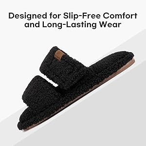 FamilyFairy Open Toe Slippers for Women Adjustable Memory
