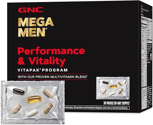 GNC Mega Men Performance and Vitality Vitapak Program,Capsule – 30 Vitapaks