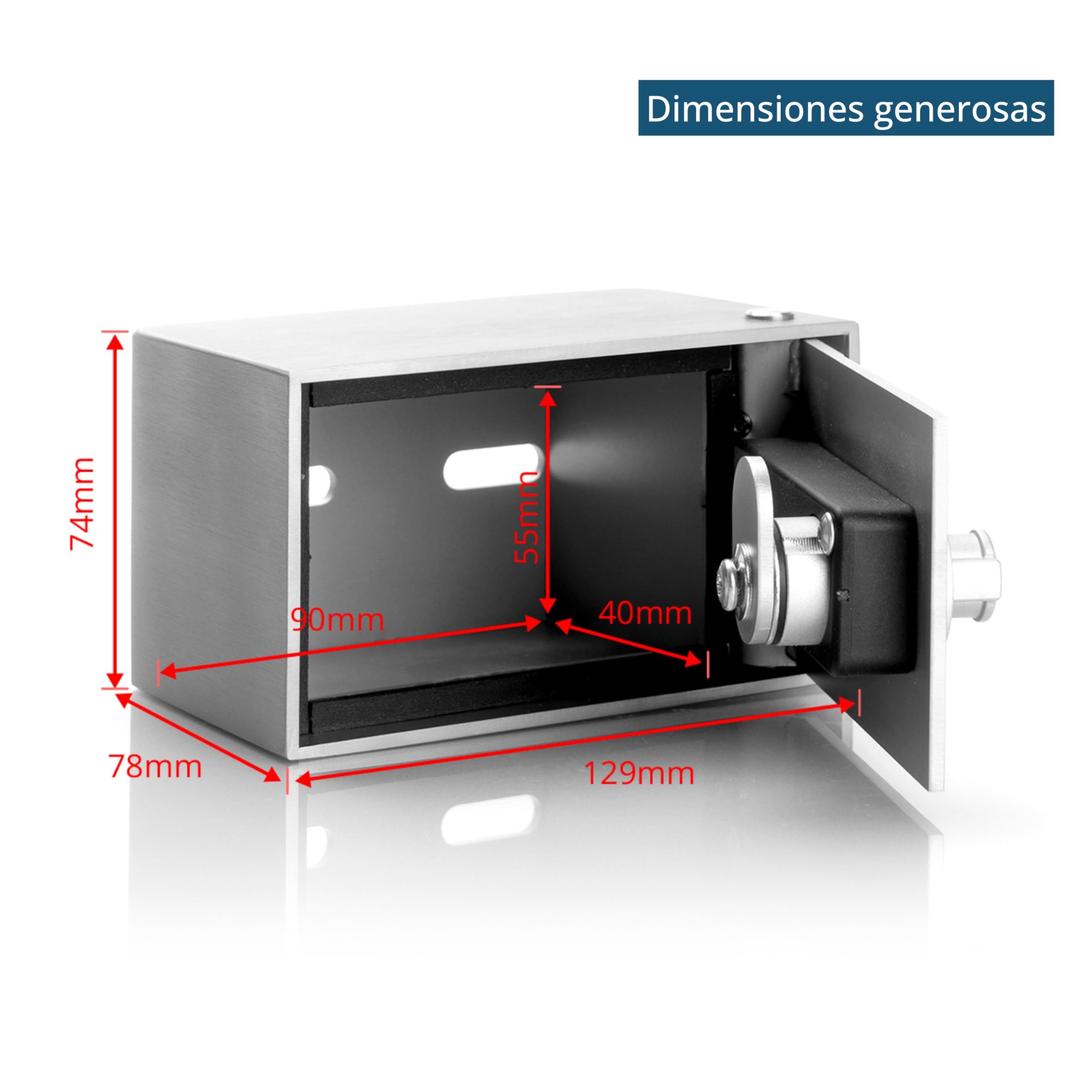 masunt Depósito de llaves 520 M Code | Caja fuerte para llaves con cerradura de combinación | a prueba de rotura | de sólido acero inoxidable V2A | apta para uso en exteriores Plata