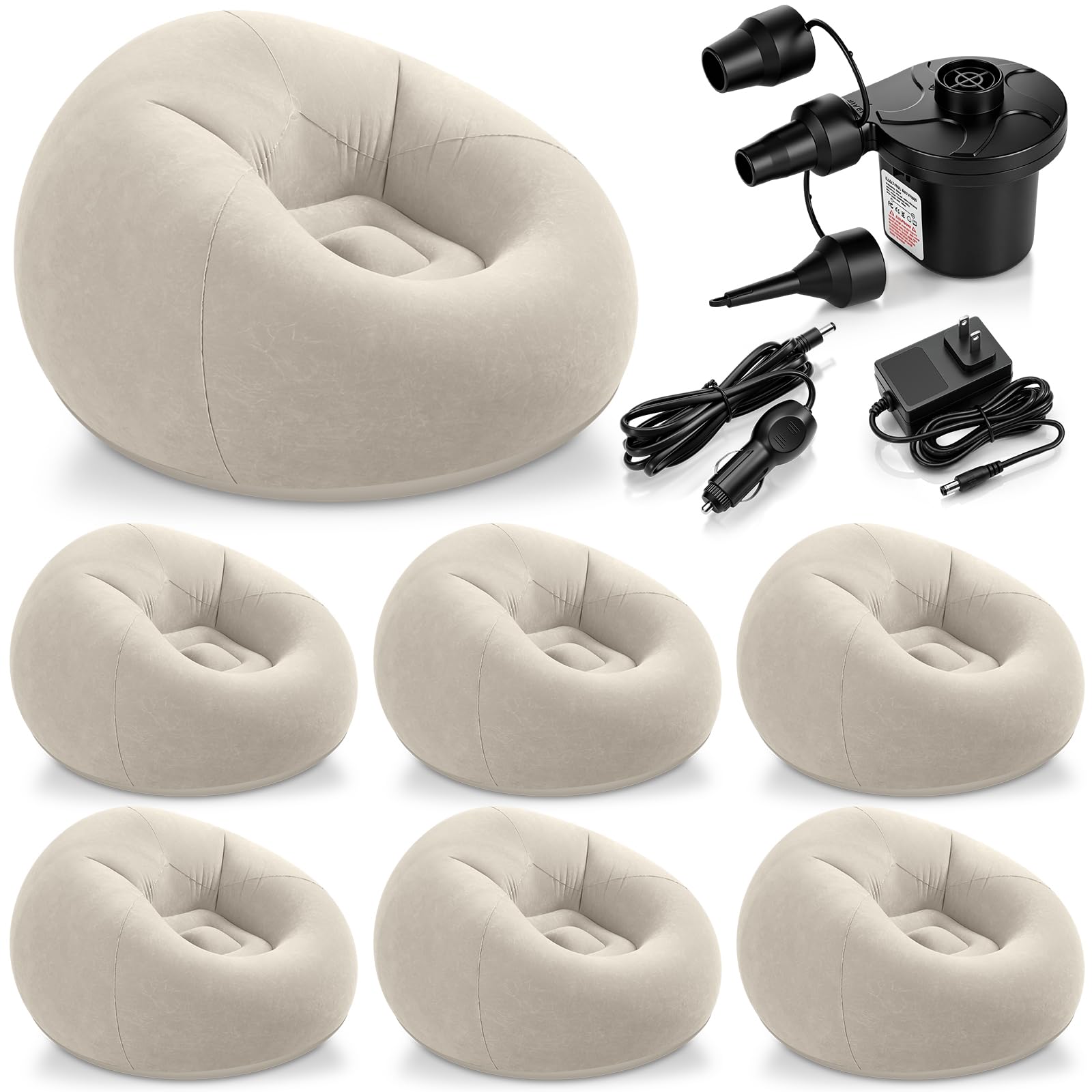 Photo 1 of Realspring 6 Inflated Bean Bag Chairs with Pump