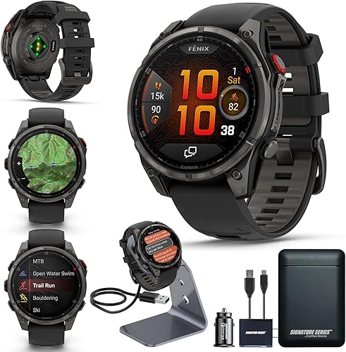 Miniatura 16 de Garmin Fenix 8 Premium Multisport GPS Reloj inteligente para correr, 47 mm | AMOLED, Certificado para buceo, linterna incorporada | Titanio con