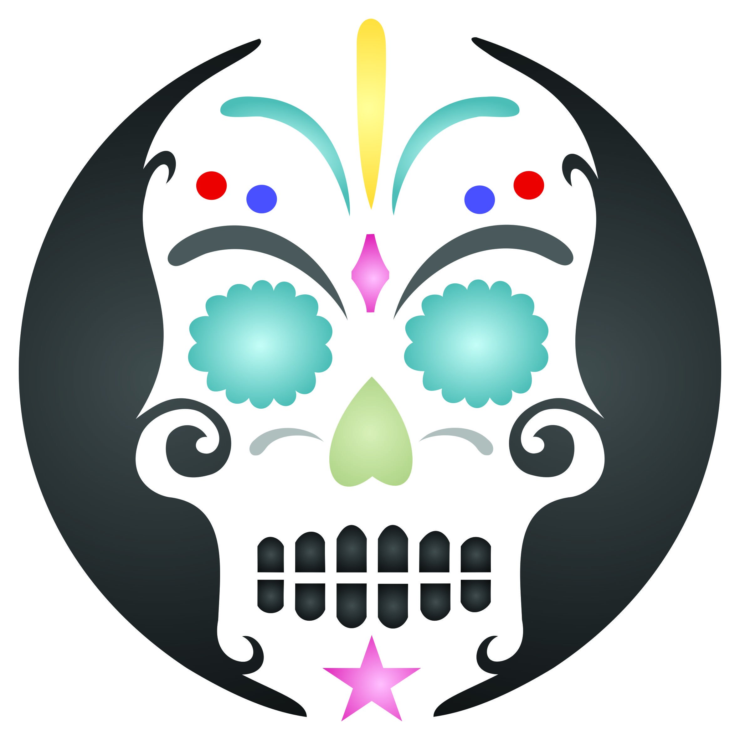 Halloween sugar skull stencil pour decoration murale effrayante 11cm