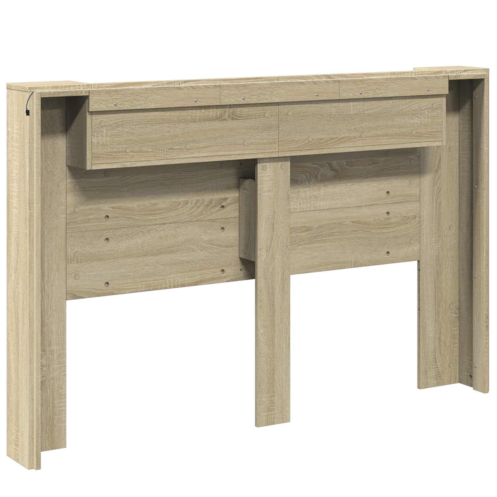 Genérico Cabecero con Estante Roble Sonoma 160 x 16,5 x 103,5 cm,Mobiliario,Camas y Accesorios,Cabeceros y pies de Cama,Marrón,25.94 kg,3418676